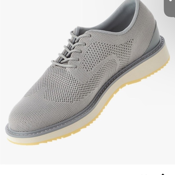 "SWIMS" Mens Barry Oxford Light Gray/Faded Lemon Mesh Dress Lace Up Size 11 - Picture 7 of 12